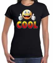 Cool emoticon fun shirt dames zwart kopen