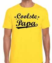 Coolste papa fun t-shirt geel voor heren kopen
