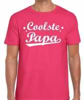 Coolste papa fun t-shirt roze voor heren kopen