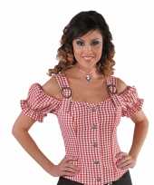 Cowboy overhemd voor dames rood off shoulder kopen
