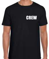 Crew personeel plus size t-shirt zwart voor heren kopen