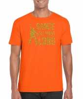 Dance all night long 70s 80s t-shirt oranje voor heren kopen 10226217