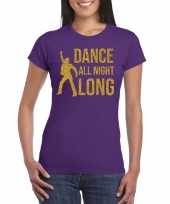 Dance all night long 70s 80s t-shirt paars voor dames kopen 10226190