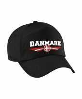 Denemarken danmark landen pet baseball cap zwart voor volwassenen kopen