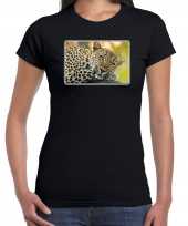 Dieren t-shirt met jaguars foto zwart voor dames jaguar cadeau shirt kopen