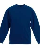 Donkerblauwe katoenen sweater zonder capuchon voor jongens kopen