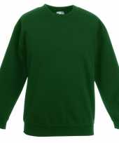 Donkergroen katoenen sweater zonder capuchon voor jongens kopen