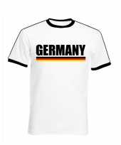 Duitse supporter ringer t-shirt wit met zwarte randjes voor heren kopen