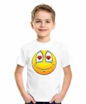 Emoticon verliefd t-shirt wit kinderen kopen