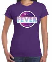 Feest-shirt disco fever seventies t-shirt paars voor dames kopen
