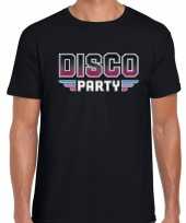 Feest-shirt disco seventies party t-shirt zwart voor heren kopen