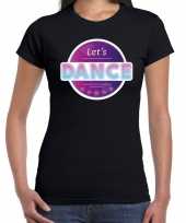 Feest-shirt lets dance disco seventies t-shirt zwart voor dames kopen
