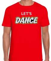 Feest-shirt lets dance disco t-shirt rood voor heren kopen