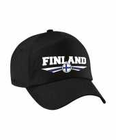 Finland landen pet baseball cap zwart voor kinderen kopen