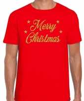 Fout kerstborrel shirt kerstshirt merry christmas goud rood heren kopen