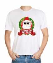 Foute kerst-shirt blowende kerstman voor heren kopen