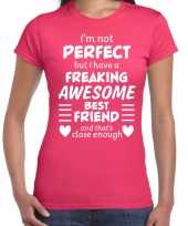 Freaking awesome best friend beste vriend cadeau t-shirt roze voor dames kopen