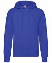 Fruit of the loom hooded sweater blauw voor volwassenen kopen