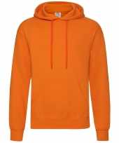 Fruit of the loom hooded sweater oranje voor volwassenen kopen