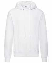 Fruit of the loom hooded sweater wit voor volwassenen kopen