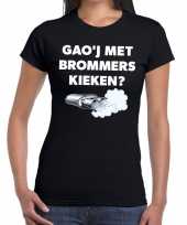 Gaoj met brommers kieken zwarte cross achterhoek t-shirt zwart voor dames kopen