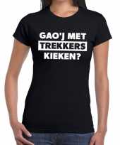 Gaoj met trekkers kieken zwarte cross t-shirt zwart voor dames kopen