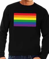 Gay pride regenboog vlag sweater zwart heren kopen