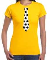 Geel fan shirt kleding voetbal stropdas ek wk voor dames kopen