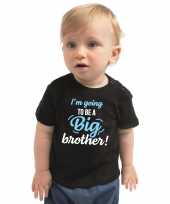 Going to be a big brother kado shirt voor baby kinderen zwart kopen