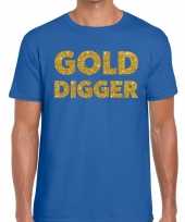 Gold digger fun t-shirt blauw voor heren kopen