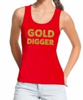 Gold digger fun tanktop mouwloos shirt rood voor dames kopen