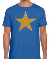 Gouden ster fun t-shirt blauw voor heren kopen