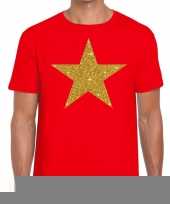Gouden ster fun t-shirt rood voor heren kopen