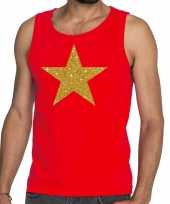 Gouden ster fun tanktop mouwloos shirt rood voor heren kopen