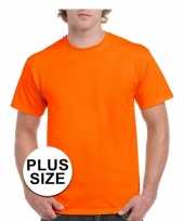 Grote maat neon oranje t-shirts voor volwassenen voordelig kopen