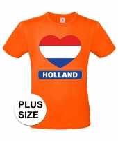 Grote maten holland hart vlag shirt oranje heren kopen