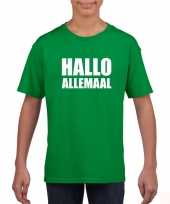 Hallo allemaal fun t-shirt groen voor kinderen kopen