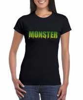 Halloween monster shirt zwart dames kopen