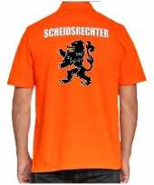 Holland fan polo t-shirt scheidsrechter oranje met leeuw voor heren kopen