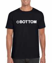 Homo shirt power bottom zwart heren kopen