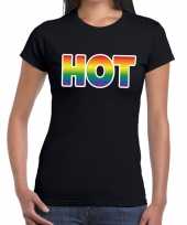 Hot gaypride tekst fun shirt zwart dames kopen