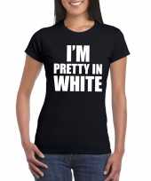 I am pretty in white fun t-shirt voor dames zwart kopen