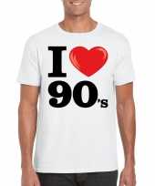 I love 90 s t-shirt wit heren kopen