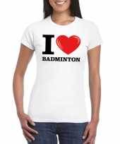 I love badminton t-shirt wit dames kopen