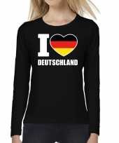 I love deutschland supporter shirt long sleeves zwart voor dames kopen