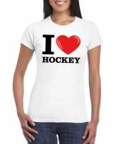 I love hockey t-shirt wit dames kopen