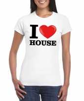 I love house t-shirt wit dames kopen