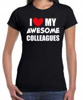 I love my awesome colleagues collega cadeau t-shirt zwart voor dames kopen