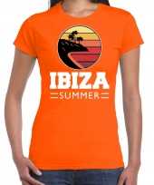 Ibiza summer shirt beach party stranfeest outfit kleding oranje voor dames kopen