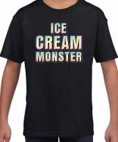 Ice cream monster fun t-shirt zwart voor kinderen kopen